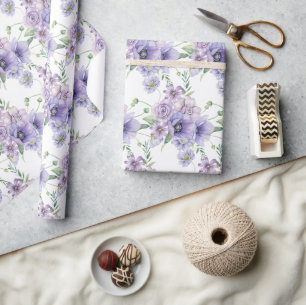 Lila Blumenstrauß Geschenkpapier