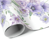 Lila Blumenstrauß Geschenkpapier (Rolleneckpunkt)