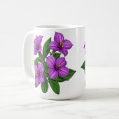 Lila Blumenstrauß Kaffeetasse (Vorderseite Links)