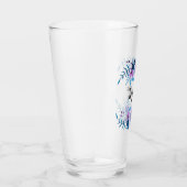 Lila Blumenstrauß mit Wasserfarbe Eigener Text Glas (Rechts)