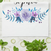 Lila Blumenstrauß mit Wasserfarbe Eigener Text Handtuch (Gefaltet)