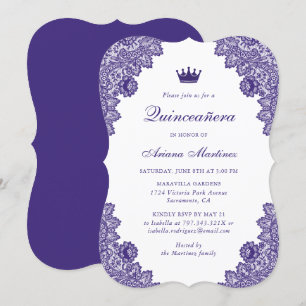 Lila Blumenstrauß Quinceañera 15. Geburtstag Einladung