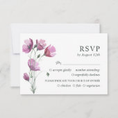 Lila Blumenstrauß. Rustikale einfache Hochzeit RSV RSVP Karte (Vorderseite)