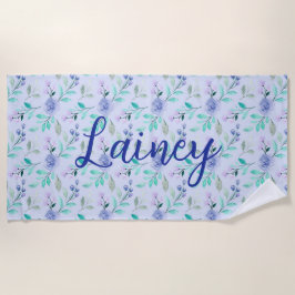 Lila Blumenstrauß Strandtuch