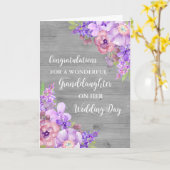 Lila Blumenstrauß-Tag Karte (Gelbe Blume)