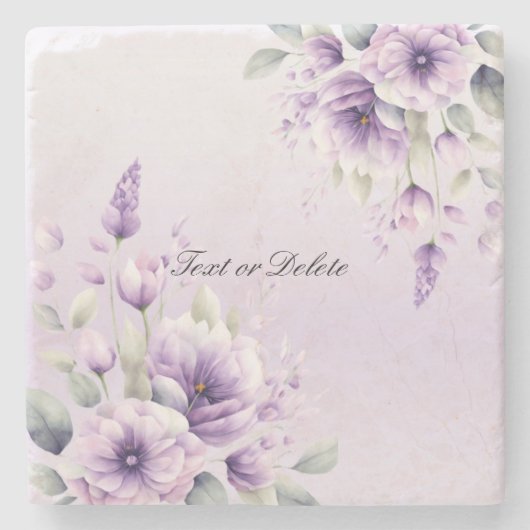 Lila Blumenstrauß-Untersetzer Steinuntersetzer (Vorderseite)