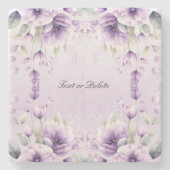 Lila Blumenstrauß-Untersetzer Steinuntersetzer (Vorderseite)