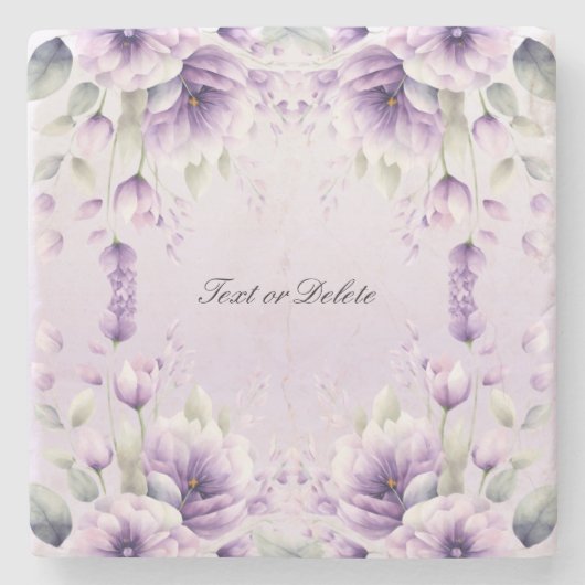 Lila Blumenstrauß-Untersetzer Steinuntersetzer (Vorderseite)