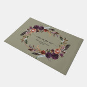 Lila Blumenstrauß, wie Sie willkommen sind Fußmatte (Schrägansicht)