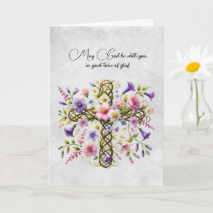 Lila Blumensympathie-Karte für Kreuz und Rosa Karte