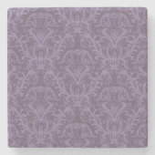Lila Blumentapete 2 Steinuntersetzer (Vorderseite)