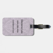 Lila Blumentapete Gepäckanhänger (Rückseite horizontal)