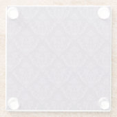 Lila Blumentapete Glasuntersetzer (Rückseite)