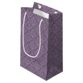 Lila Blumentapete Kleine Geschenktüte (Vorderseite Schrägansicht)