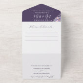 Lila Blumenträume Einfache QR-Hochzeit All In One Einladung (Außenbereich)