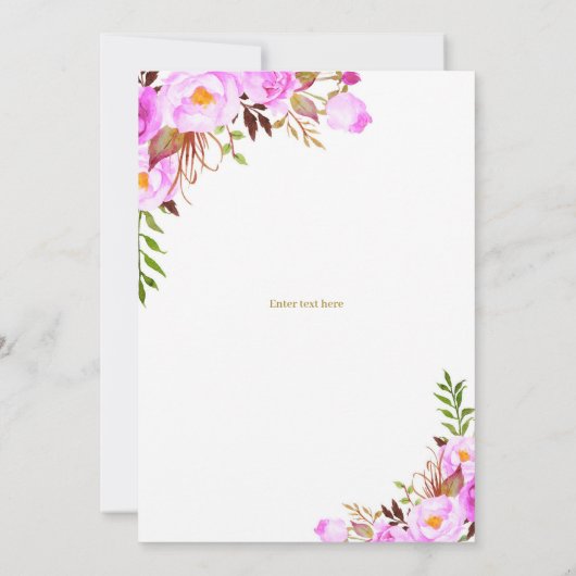 Lila Blumenüberraschung 40. Geburtstag Party Einladung (Rückseite)