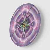 lila Blumenuhr Große Wanduhr (Winkel)
