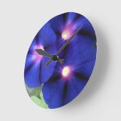 Lila Blumenuhr Runde Wanduhr (Winkel)