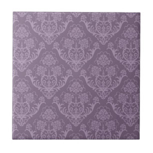 Lila Blumenwallpaper Fliese