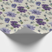 Lila Blumenwaschpapier Geschenkpapier (Ecke)