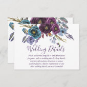 Lila Blumenwasser-Hochzeitsempfehlung Einladung (Vorne/Hinten)