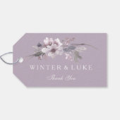 Lila Blumenwasser Hochzeitsgeschenk - Tag Geschenkanhänger (Rückseite Horizontal)