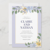 Lila Blumenwasserfarbe Einladung (Vorderseite)