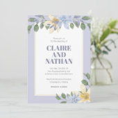 Lila Blumenwasserfarbe Einladung (Stehend Vorderseite)