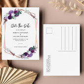 Lila Blumenwasserfarbe Hochzeit Sichern Sie das Da Ankündigungspostkarte