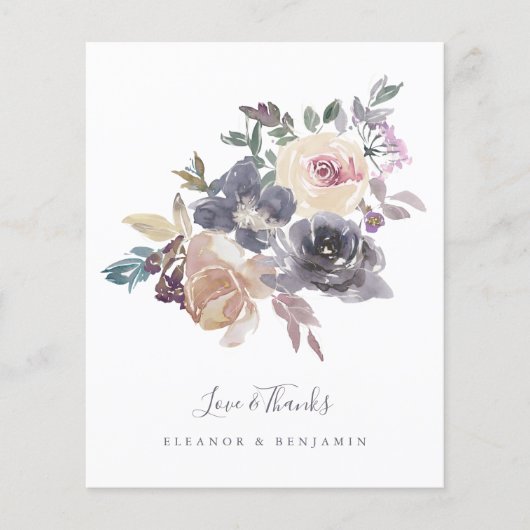 Lila Blumenwetter Hochzeit Vielen Dank (Vorderseite)