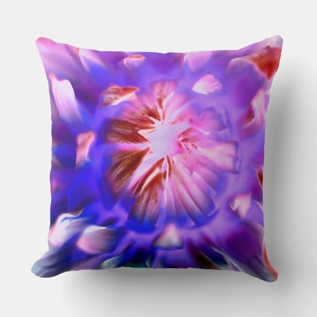 Lila Blumenwirbelkissen Kissen (Vorderseite)
