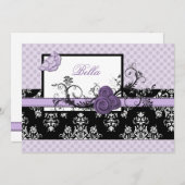 lila Blumenwirtschaft mit eleganten Visitenkarten Dankeskarte (Vorne/Hinten)