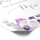 Lila Blumenwirtschaft wie viele Küsse Brautparty Poster (Ecke)