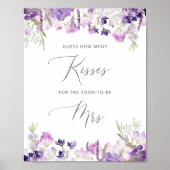 Lila Blumenwirtschaft wie viele Küsse Brautparty Poster (Vorne)