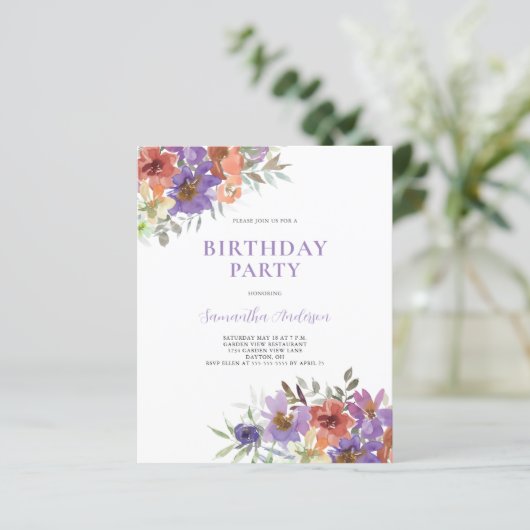 Lila Blumenwunsch (Stehend Vorderseite)