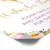 Lila Blumenwünsche für Babysignatur Poster (Ecke)