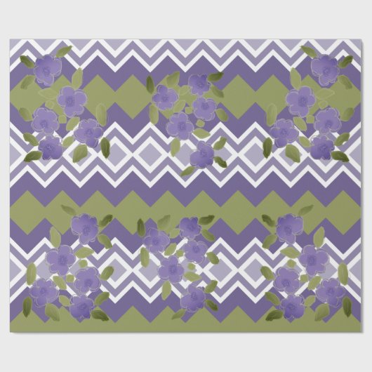 Lila Blumenzähne und moderne Gemusterte Geschenkwr Geschenkpapier (Flach)