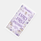 Lila Blumenzauber-Fee Zuerst Serviette (Ecke)