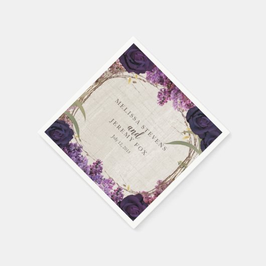 Lila Blumenzauberbuch Serviette (Ecke)