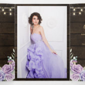 Lila Blumenzauberwald Quinceañera-Programm Dreifach Gefaltete Einladung (Innenseite Mitte)