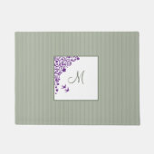 Lila Blumenzellenbild Monogram Doormat Fußmatte (Vorderseite)