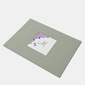 Lila Blumenzellenbild Monogram Doormat Fußmatte (Schrägansicht)