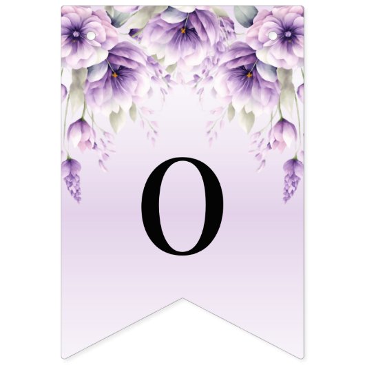 Lila Blumenzellenflagge Wimpelkette (Zweite Fahne)