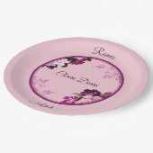 Lila Blumenzellenplatte Pappteller (Schrägansicht)