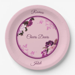 Lila Blumenzellenplatte Pappteller