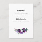 Lila Blumenzettel Begleitkarte (Rückseite)