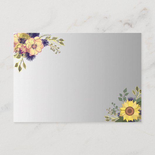 Lila Blumenzettel Begleitkarte (Rückseite)