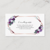 Lila Blumenzettel Begleitkarte (Vorderseite)