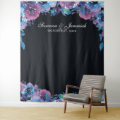 Lila Blumenzettel für Hochzeiten im Foto Wandteppich (Beispiel)