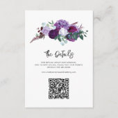 Lila Blumenzettel mit QR-Code Begleitkarte (Vorderseite)